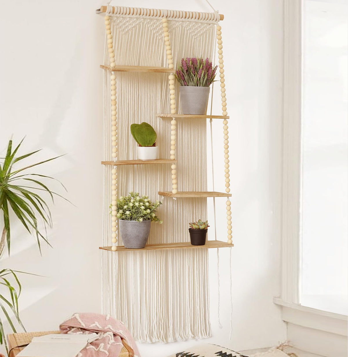 2Pcs Macrame Wall Hanging Fiber wall Art Handmade Boho Decor 13.7"W*51"L