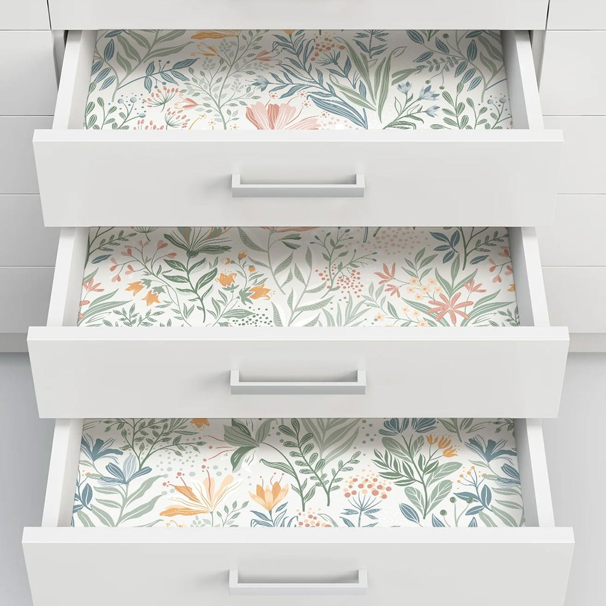 Fititem Floral Peel and Stick Wallpaper Boho Modern Wall Paper 17.3”×393”