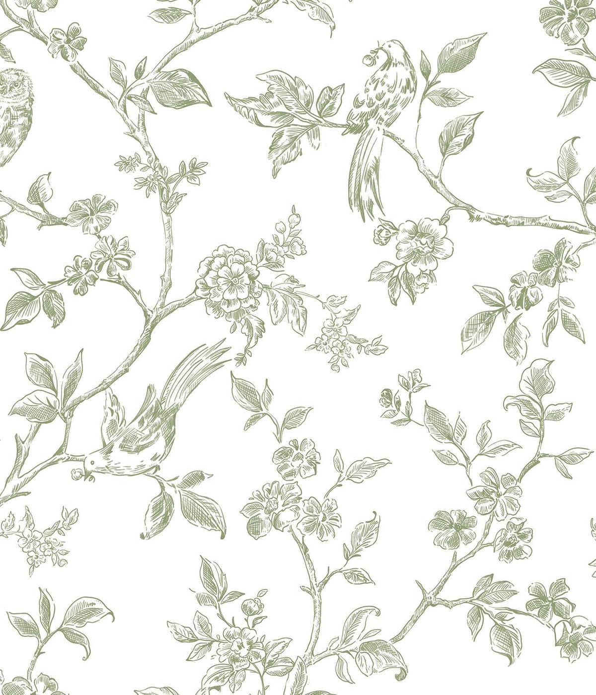 Orainege Peel and Stick Wallpaper Vintage Floral Birds Wallpaper Removable