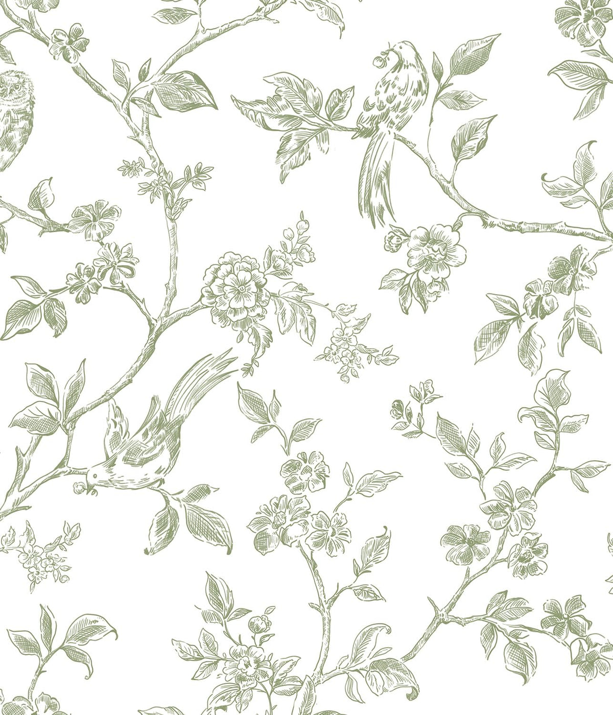 Orainege Peel and Stick Wallpaper Vintage Floral Birds Wallpaper Removable