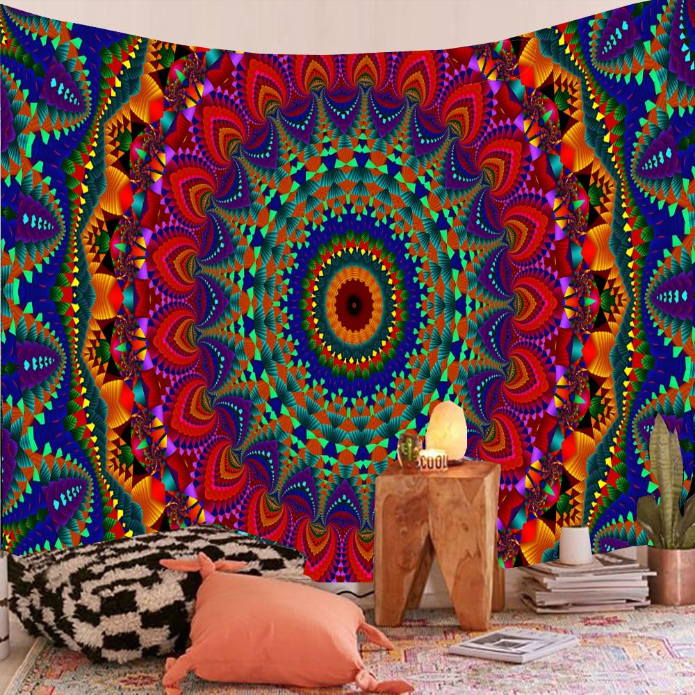 FENDROM Popular Handicrafts Indian hippie Bohemian Psychedelic Peacock Mandala Wall hanging College Dorm Beach Throws Table Cloth Bedding Tapestry