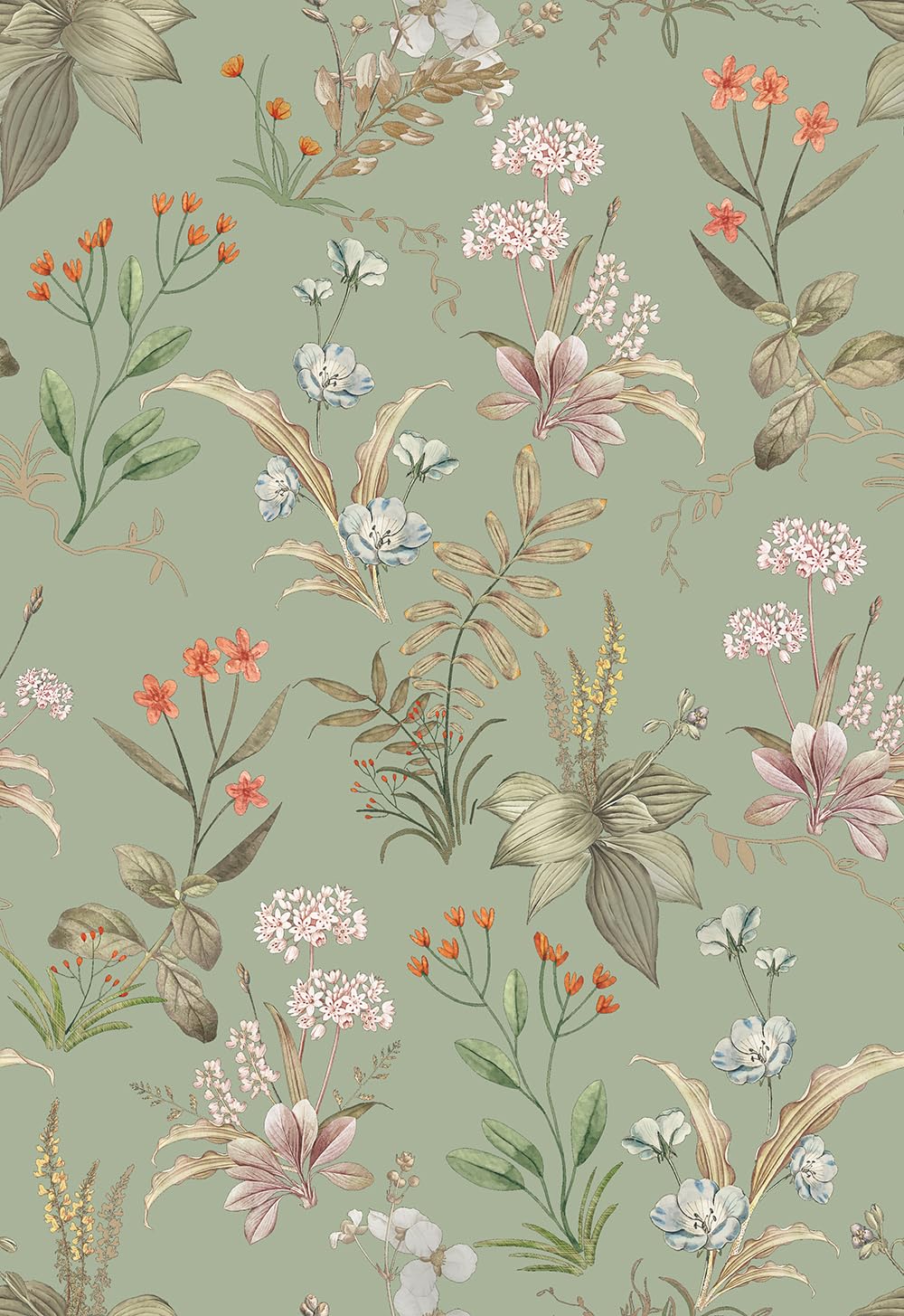 Simon&Siff Vintage Floral Peel and Stick Wallpaper 17.3" x 118"