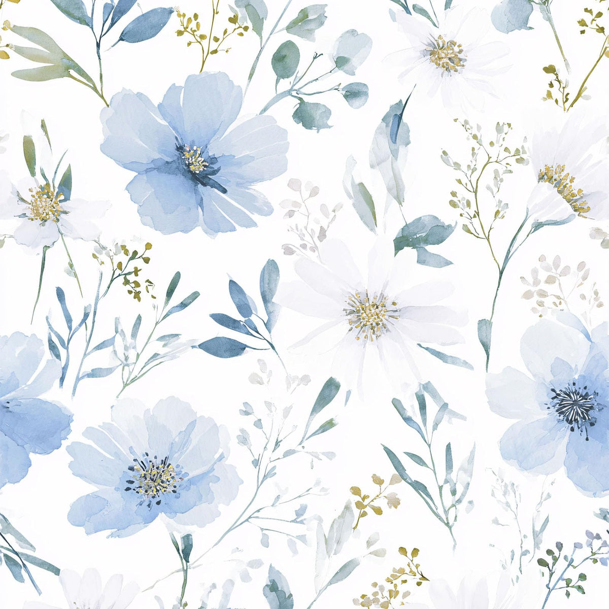 Sage Green Floral Peel and Stick Wallpaper 17.7" x 118"