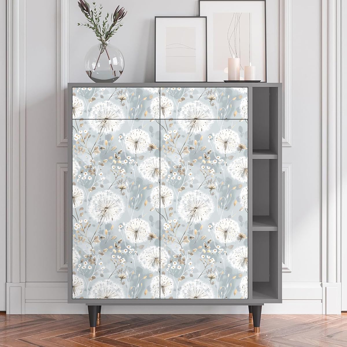 Nukofal Floral Wallpaper Peel and Stick Dandelion Contact Paper 16.9"x118"
