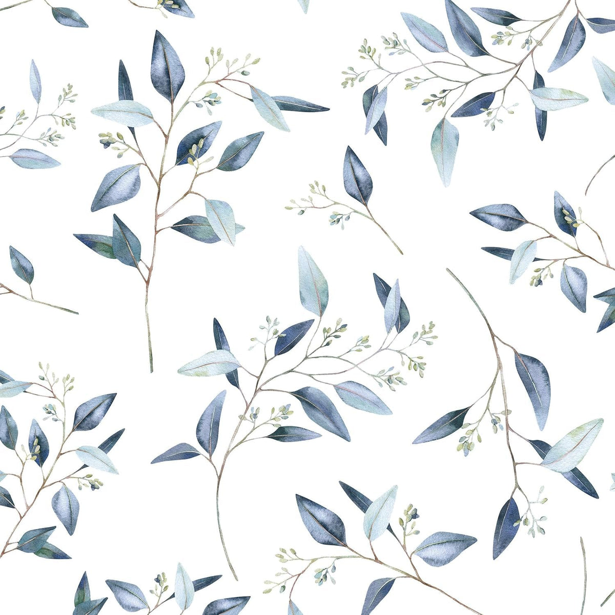 Laatse Light Sage Green Leaf Floral Wallpaper Peel and Stick 17.5"x393"