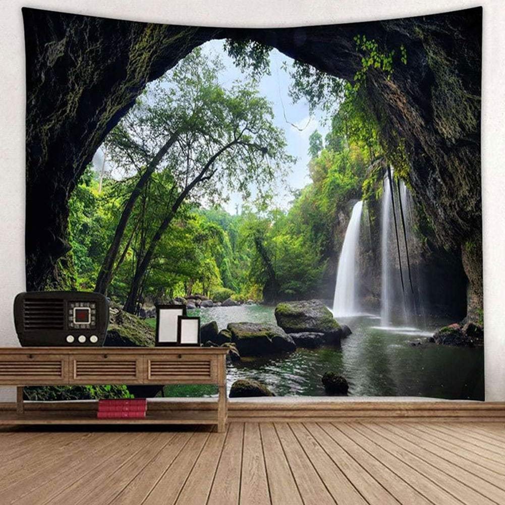 Llamazing Forest Tapestry Home Decor Landscape Living Room Bedroom Decoration Magic Tapestry Curtain (Morning Forest, 78''L×60''W)