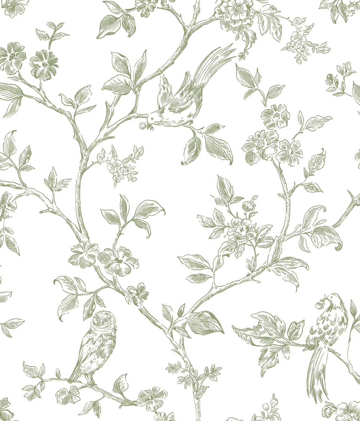 Orainege Peel and Stick Wallpaper Vintage Floral Birds Wallpaper Removable