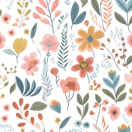ILHIIOR Colorful Floral Peel and Stick Wallpaper Wall Decor 17.5 x 393 Inches