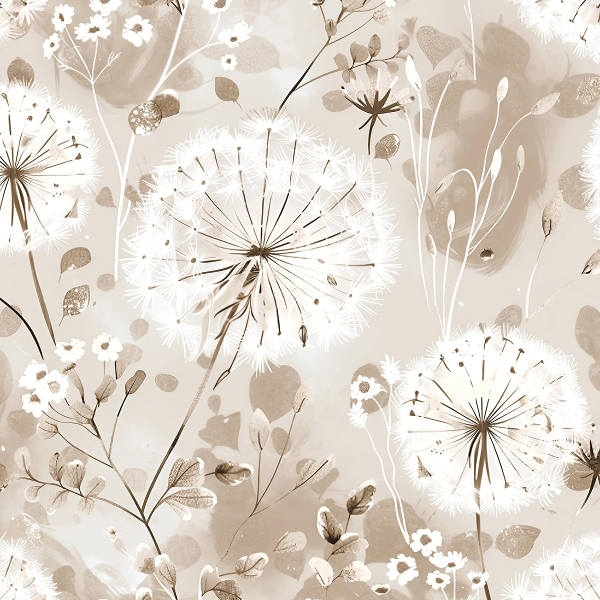 Nukofal Floral Wallpaper Peel and Stick Dandelion Contact Paper 16.9"x118"