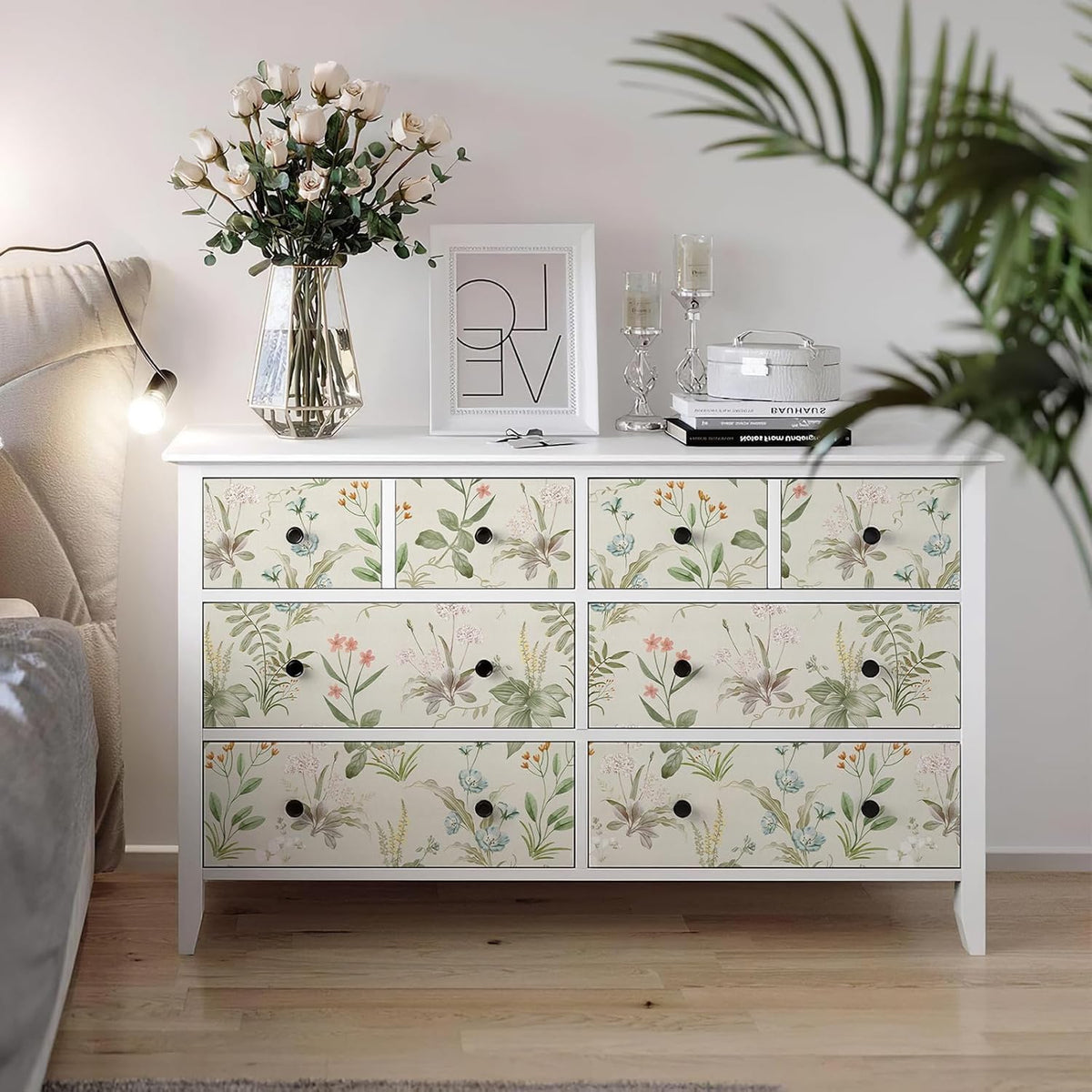 Simon&Siff Vintage Floral Peel and Stick Wallpaper 17.3" x 118"
