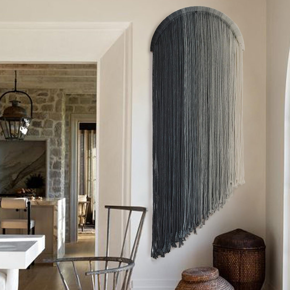 2Pcs Macrame Wall Hanging Fiber wall Art Handmade Boho Decor 13.7"W*51"L