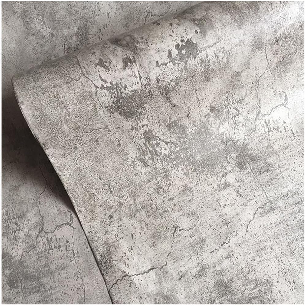 BAYYA Concrete Wallpaper Peel and Stick Grey Cement Contact Paper Industrial Style Self Adhesive Waterproof Removable Decorative Wall Covering Vinyl Film Furniture Stickers for Floor Wall Cabinets
