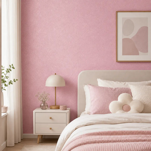 Peel and Stick Self-Adhesive Wallpaper 15.7” × 197”, Pink Silk-Texture Vinyl Contact Paper for Bedroom Walls, Cabinets, Drawers & Furniture, Removable Waterproof Decorative Wall Covering