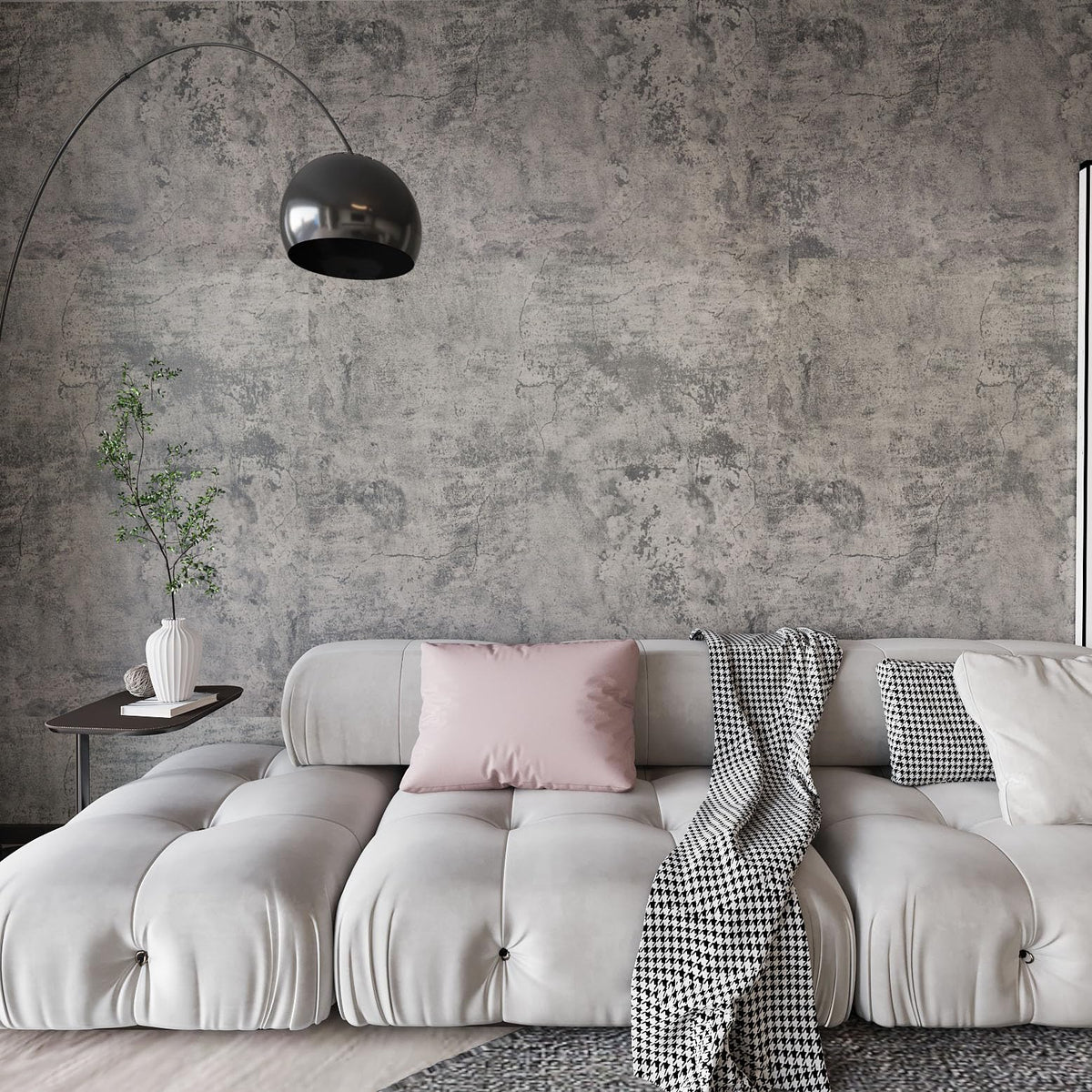BAYYA Concrete Wallpaper Peel and Stick Grey Cement Contact Paper Industrial Style Self Adhesive Waterproof Removable Decorative Wall Covering Vinyl Film Furniture Stickers for Floor Wall Cabinets