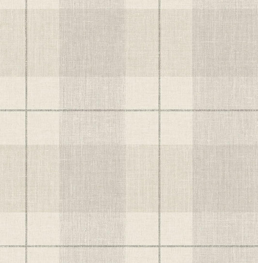 NextWall Lenox Hill Plaid Peel and Stick Wallpaper (Neutral)