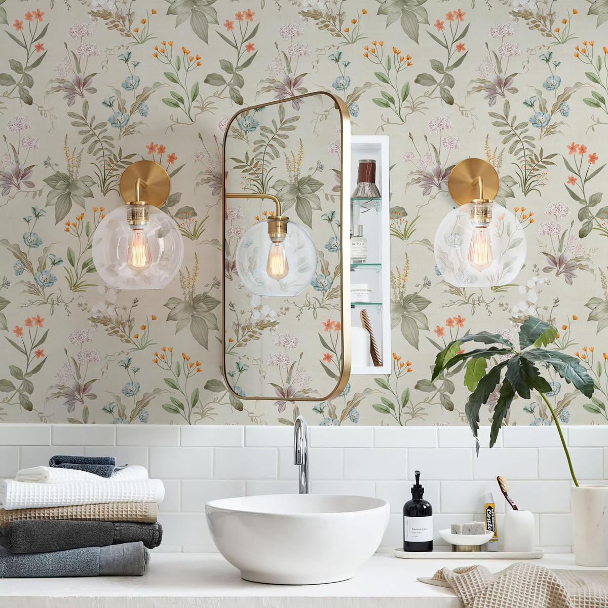 Simon&Siff Vintage Floral Peel and Stick Wallpaper 17.3" x 118"