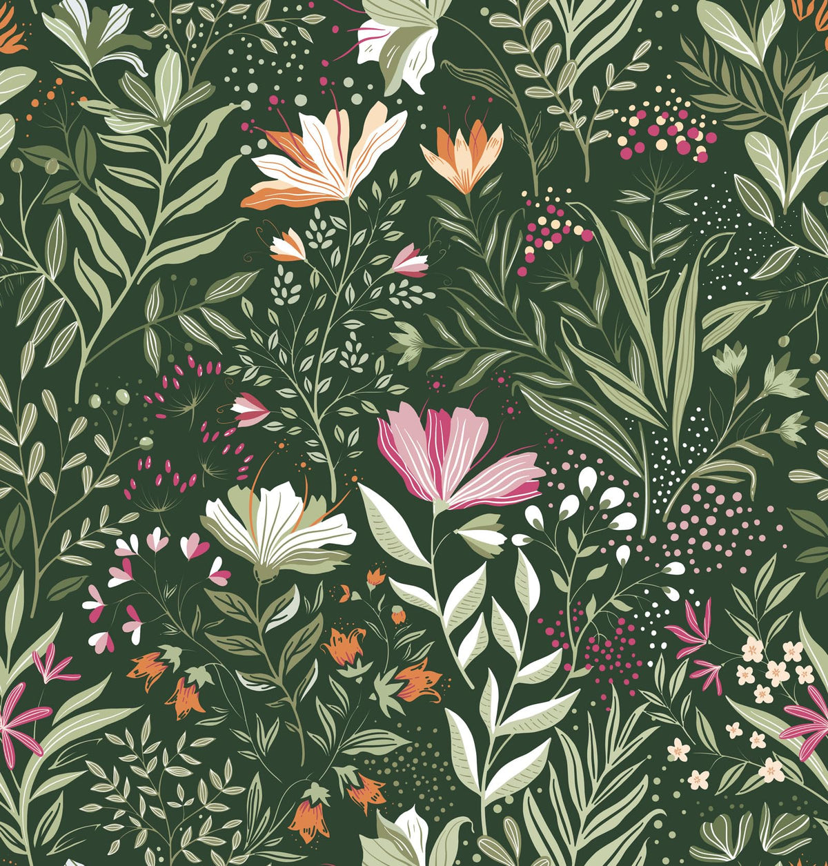 Fititem Floral Peel and Stick Wallpaper Boho Modern Wall Paper 17.3”×393”