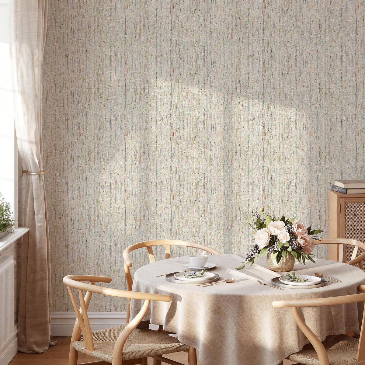 JiffDiff Woven Wallpaper Peel and Stick 17.3" x 120" Colorful Paint Grasscloth Contact Paper Textured Waterproof Self Adhesive Stick on Wallpaper(14.4 sq. ft Gray)