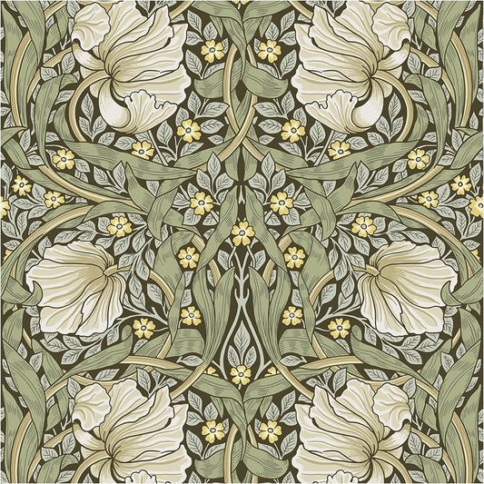 HAOKHOME William Morris Wallpaper Vintage Wall Paper Sage Green Removable