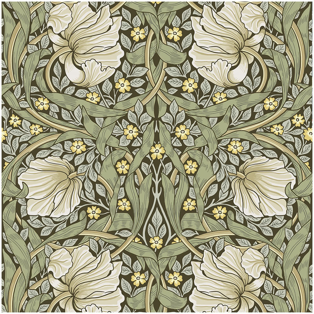 HAOKHOME William Morris Wallpaper Vintage Wall Paper Sage Green Removable