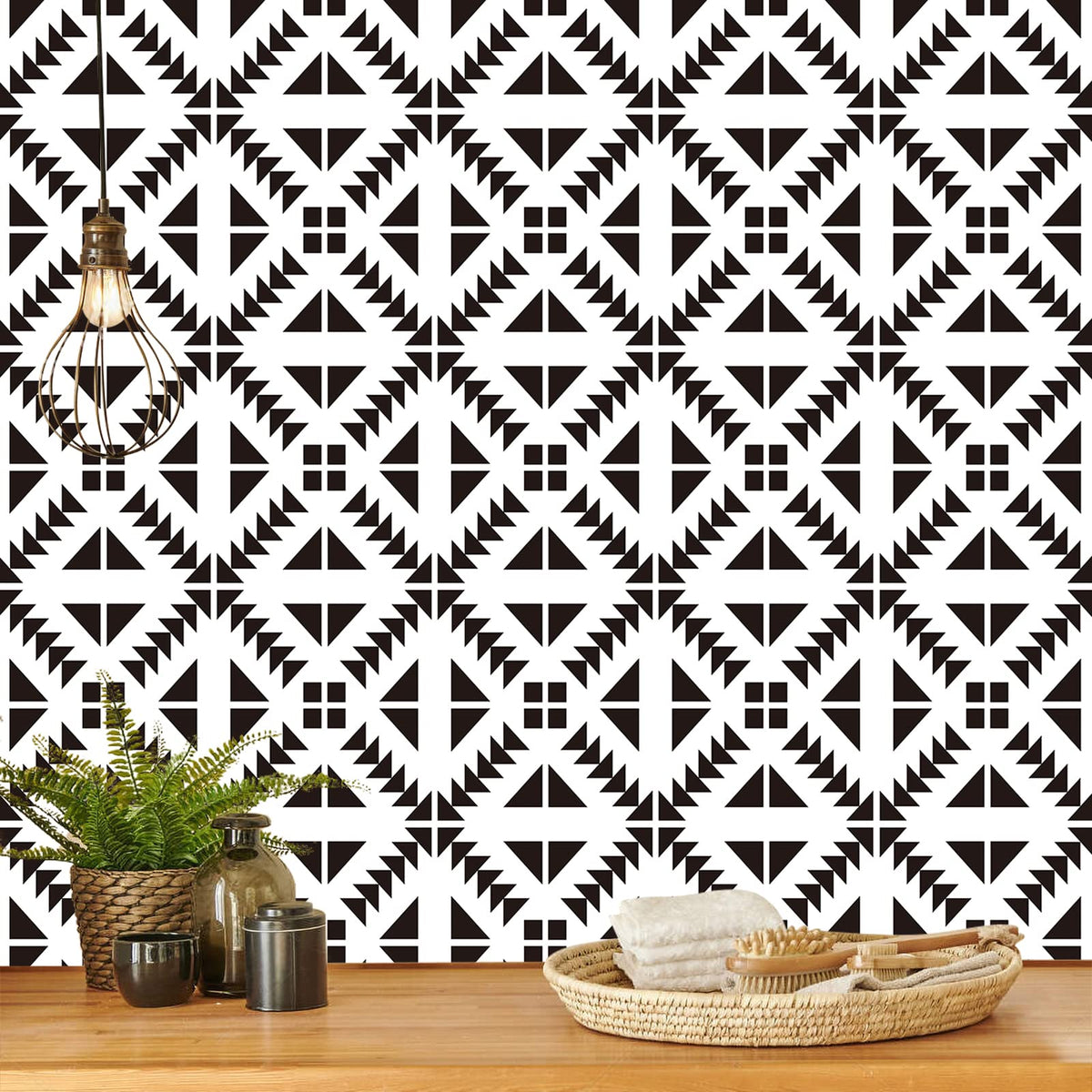 Jeweluck Black and White Striped Wallpaper Peel and Stick Wallpaper Vinyl