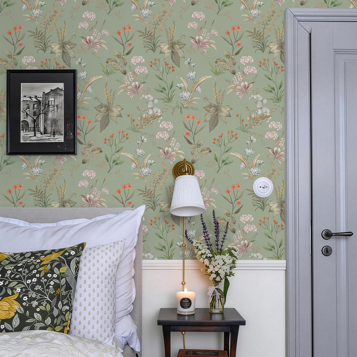 Simon&Siff Vintage Floral Peel and Stick Wallpaper 17.3" x 118"