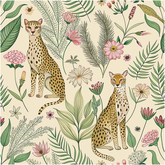 Floralplus Peel and Stick Wallpaper Leopard Removable Wallpaper