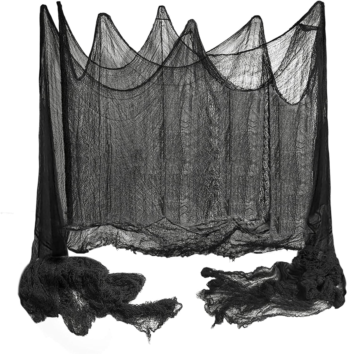 6 Pack Black Halloween Creepy Cloth, 30 x 72 Inch - Yobbai