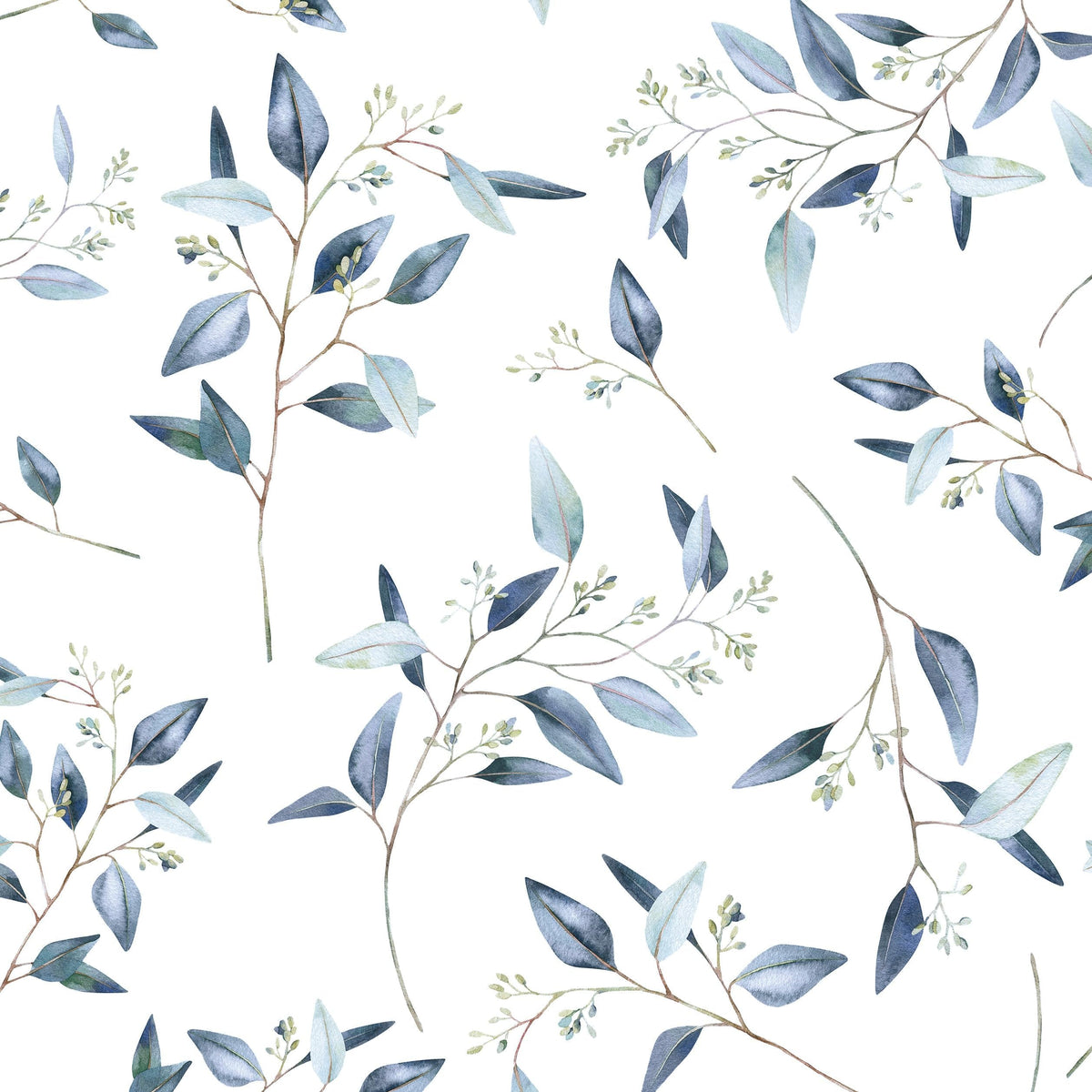 Laatse Light Sage Green Leaf Floral Wallpaper Peel and Stick 17.5"x393"