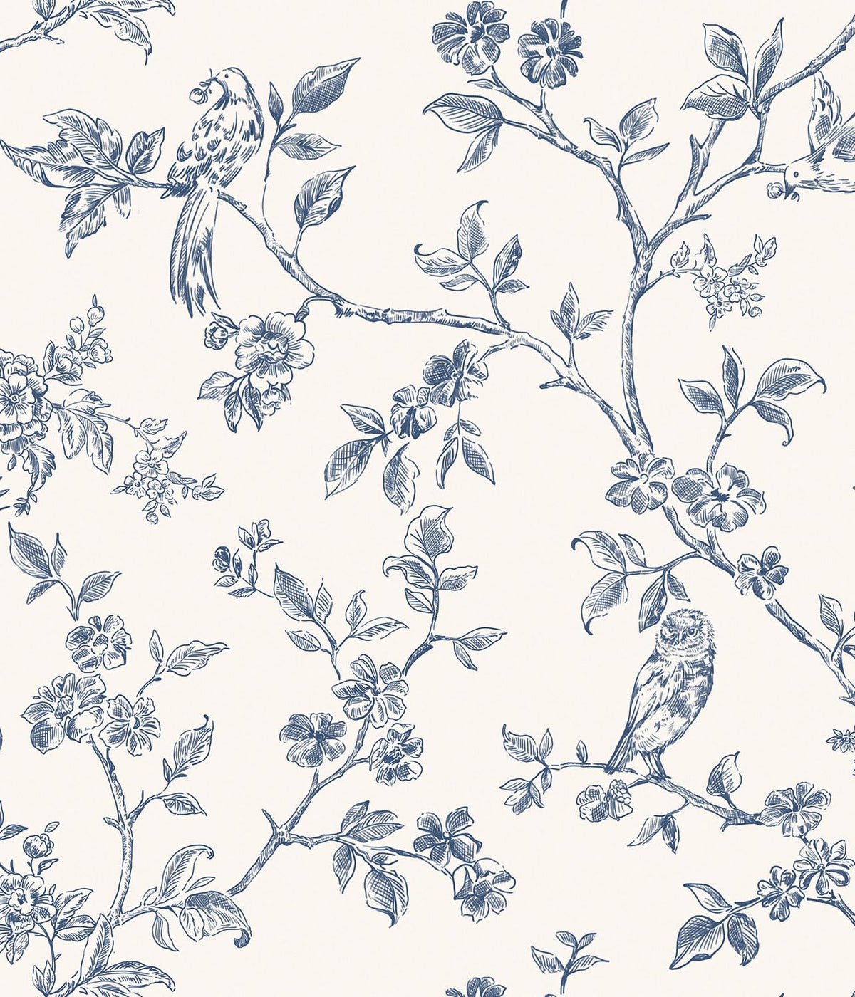 Orainege Peel and Stick Wallpaper Vintage Floral Birds Wallpaper Removable