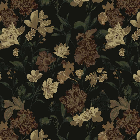 Dimoon Dark Floral Wallpaper Peel and Stick Vintage Contact Paper Textured