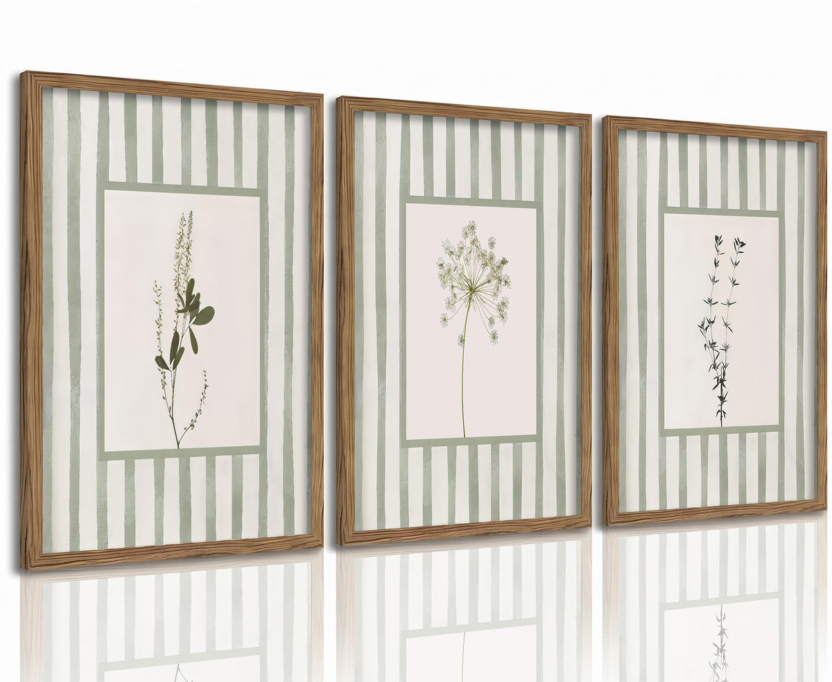 tgguytiy Sage Green Botanical Wall Art Set of 3, Eucalyptus Leaf Boho Plant Posters for Bedroom Living Room Bathroom Decor, 12x16 Inch Unframed Prints