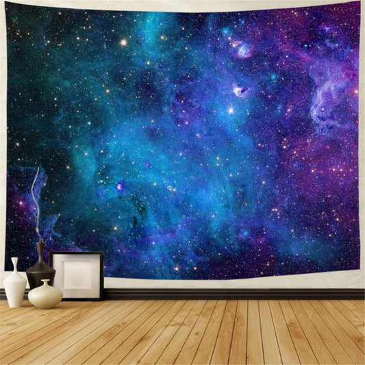 Lahasbja Galaxy Tapestry Blue Starry Sky Universe Space Tapestries Wall Hanging Mysterious Nebula Stars Backdrop for Living Room Dorm