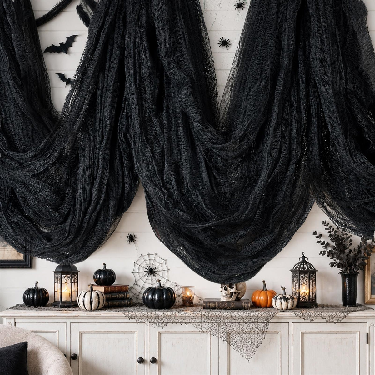 600 x 80 in Halloween Creepy Cloth for Yard and Outdoor Decorations, Green
