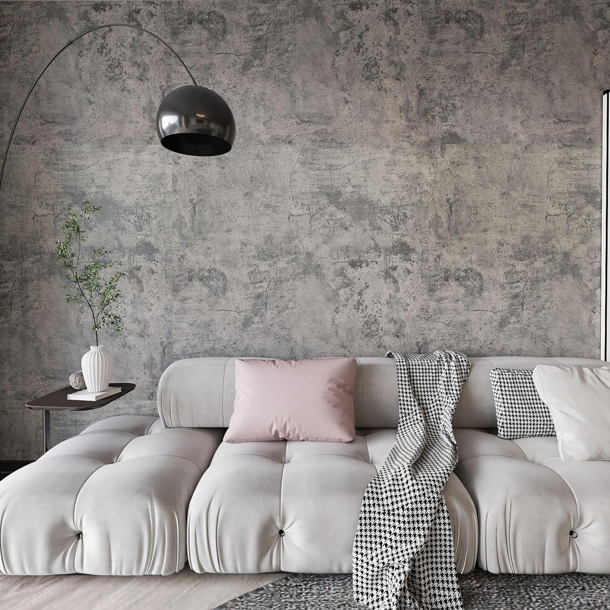 BAYYA Concrete Wallpaper Peel and Stick Grey Cement Contact Paper Industrial Style Self Adhesive Waterproof Removable Decorative Wall Covering Vinyl Film Furniture Stickers for Floor Wall Cabinets
