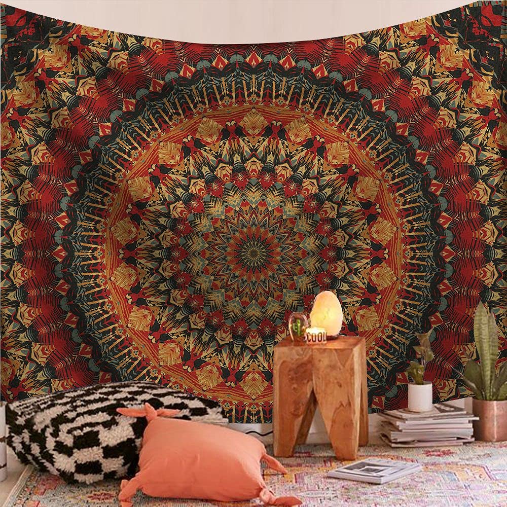 FENDROM Popular Handicrafts Indian hippie Bohemian Psychedelic Peacock Mandala Wall hanging College Dorm Beach Throws Table Cloth Bedding Tapestry