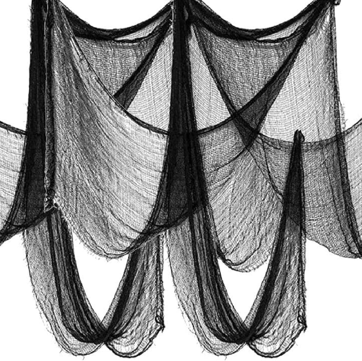 6 Pack Black Halloween Creepy Cloth, 30 x 72 Inch - Yobbai