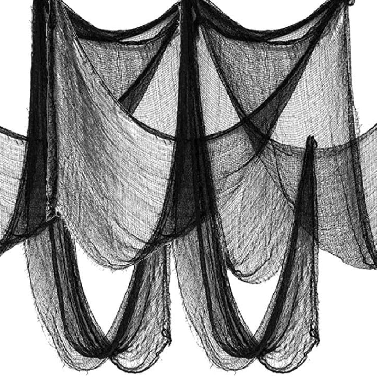 6 Pack Black Halloween Creepy Cloth, 30 x 72 Inch - Yobbai