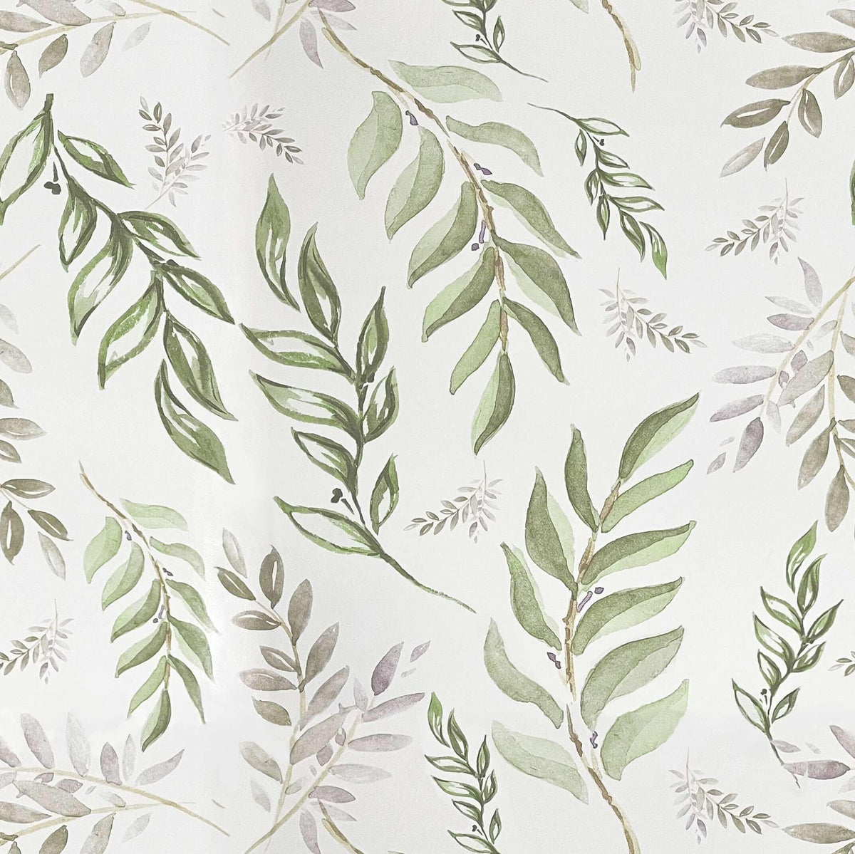 Laatse Light Sage Green Leaf Floral Wallpaper Peel and Stick 17.5"x393"