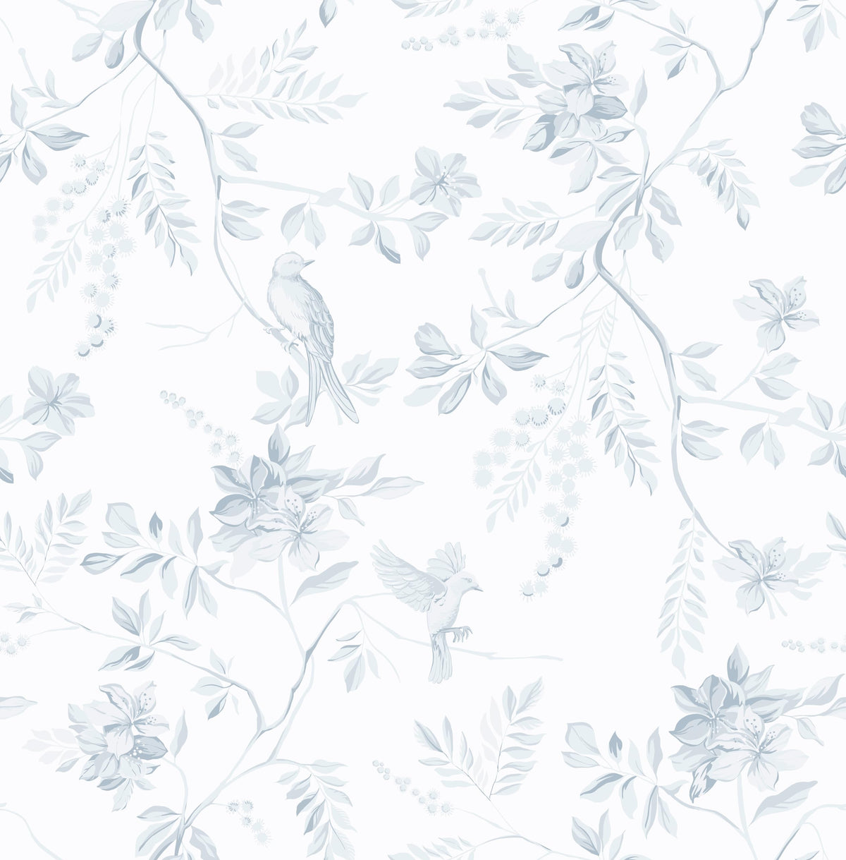 Dimoon 17.3''x78.7'' Green Peel and Stick Wallpaper Floral Modern Sage Light Green Contact Paper White Bird Wallpaper Removable Renter Friendly Waterproof Embossed Kitchen Bedroom Bathroom Vinyl Roll