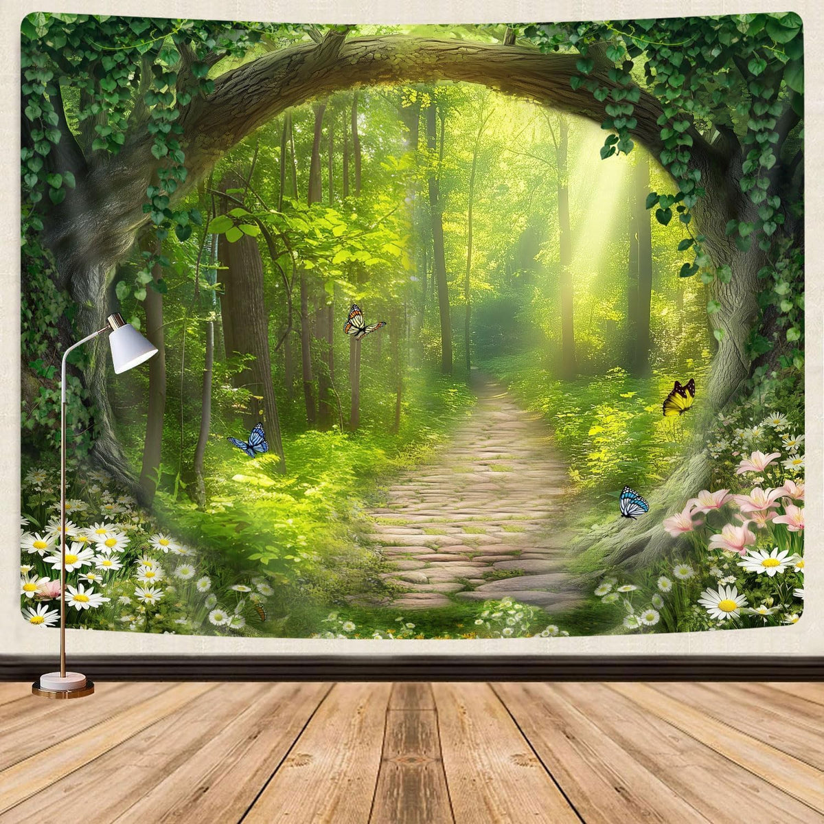 GOAOK Fantasy Library Tapestry For Classroom, Mysterious Tree Magic Bookshelf Aesthetic Tapestries, Witchy Fairytale Tree Vintage Bookshelf Book Art Tapestry Wall Hanging College Room Bedroom, 60"X40"