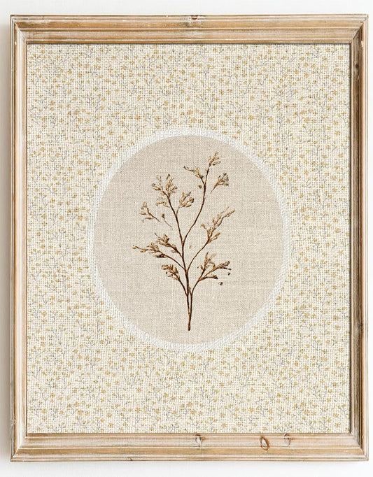 Kizbok Vintage Floral Wall Art Prints Decor Neutral Embroidered Dried Flowers Canvas Prints Antique Botanical Oil Painting, Rustic Flower Art Pictures for Cottagecore Decor, Nursery Bedroom,Bathroom,Gallery Home(8" x 10"-UNFRAMED)