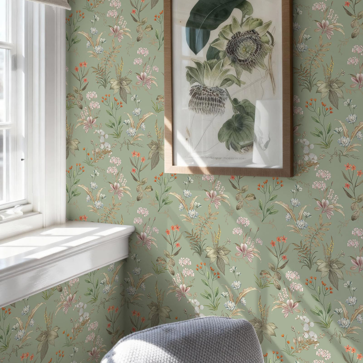 Simon&Siff Vintage Floral Peel and Stick Wallpaper 17.3" x 118"