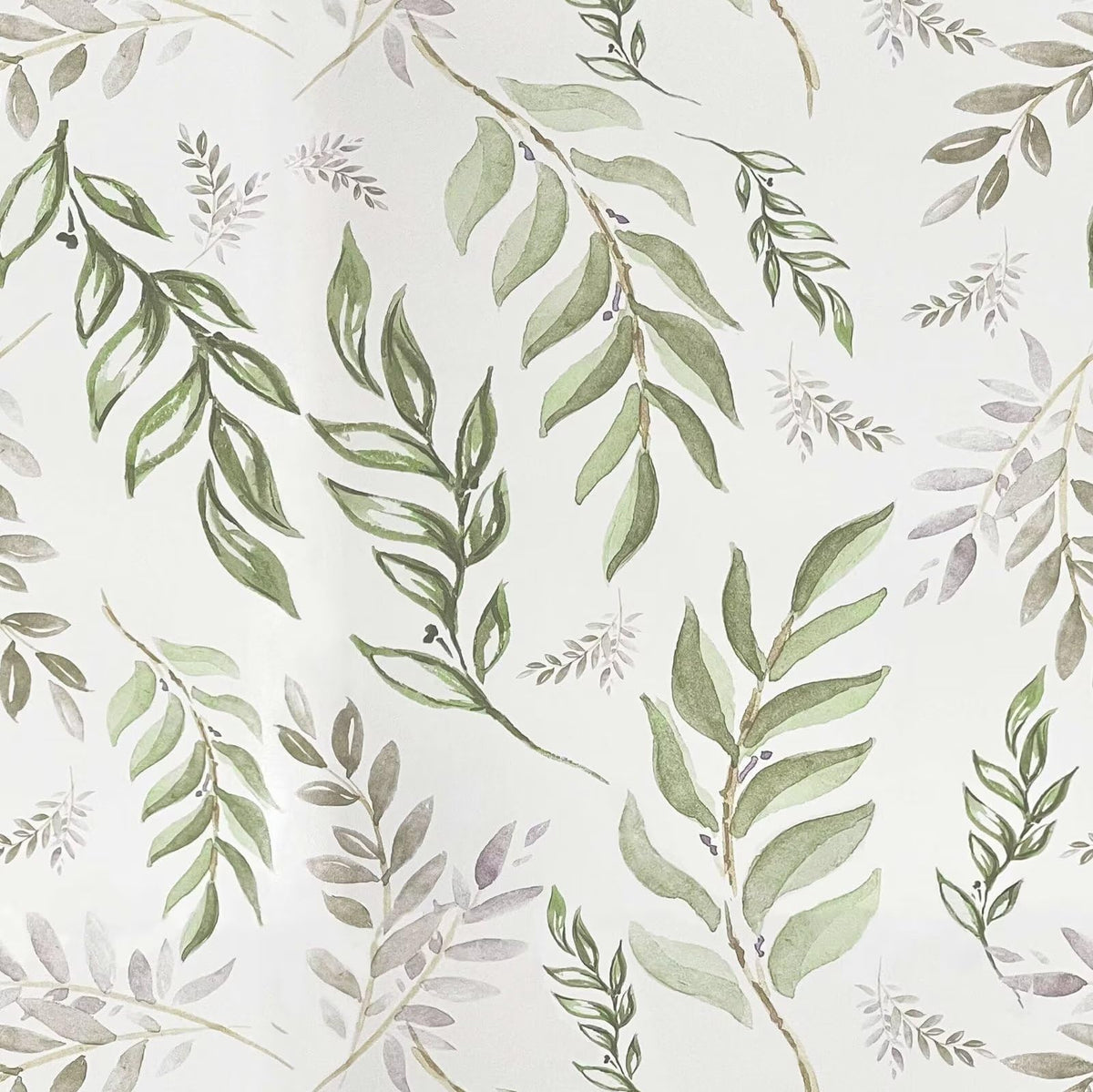 Laatse Light Sage Green Leaf Floral Wallpaper Peel and Stick 17.5"x393"