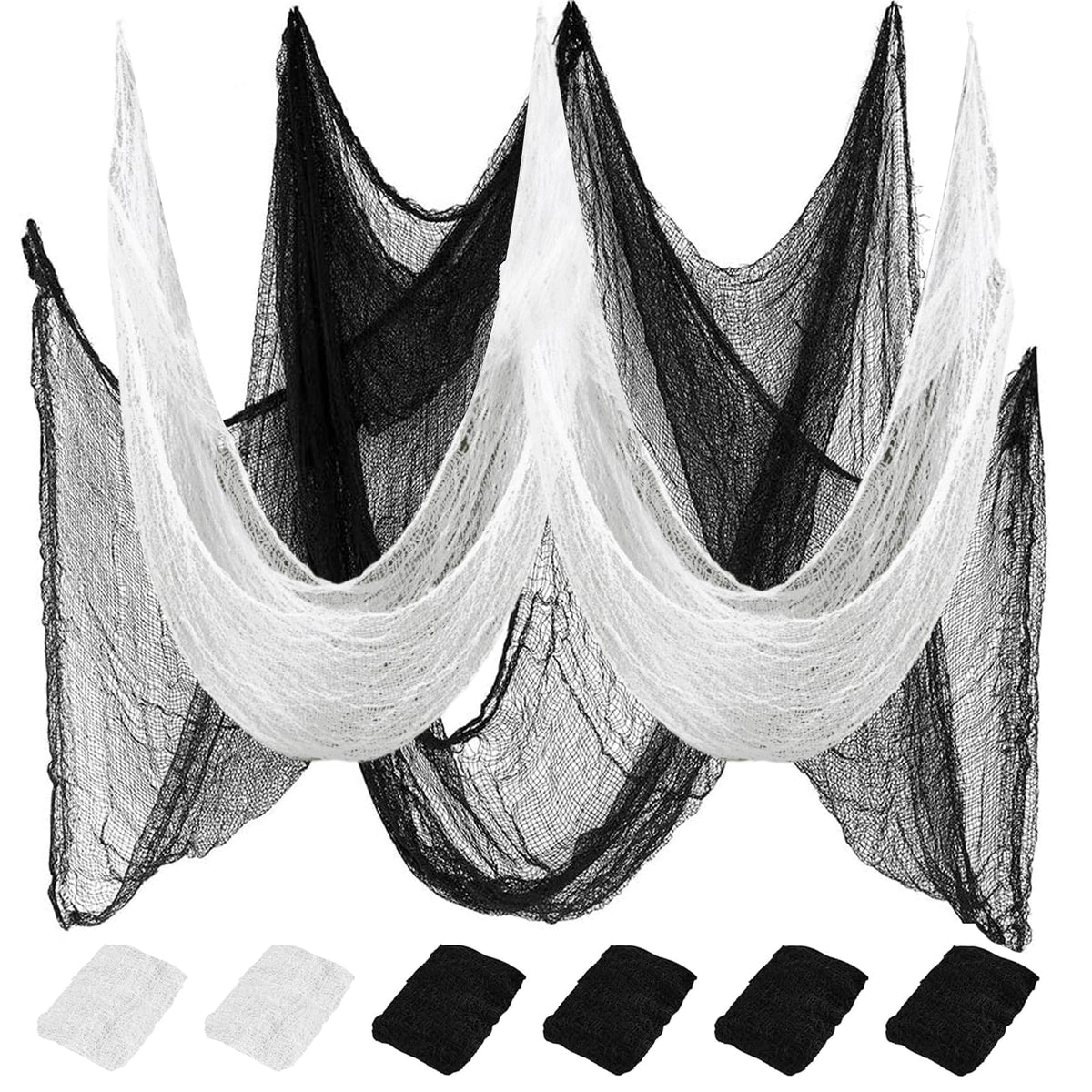 6 Pack Black Halloween Creepy Cloth, 30 x 72 Inch - Yobbai