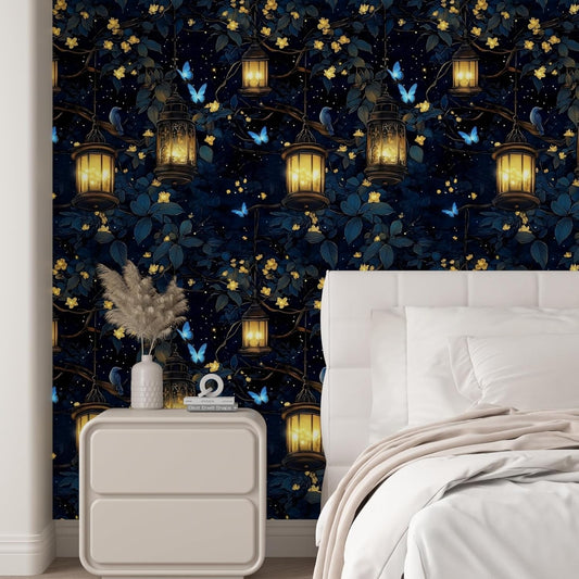 Dark Fantasy Forest Floral Peel and Stick Wallpaper 17.5" x 118"