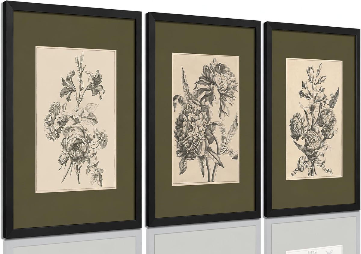 tgguytiy Sage Green Botanical Wall Art Set of 3, Eucalyptus Leaf Boho Plant Posters for Bedroom Living Room Bathroom Decor, 12x16 Inch Unframed Prints