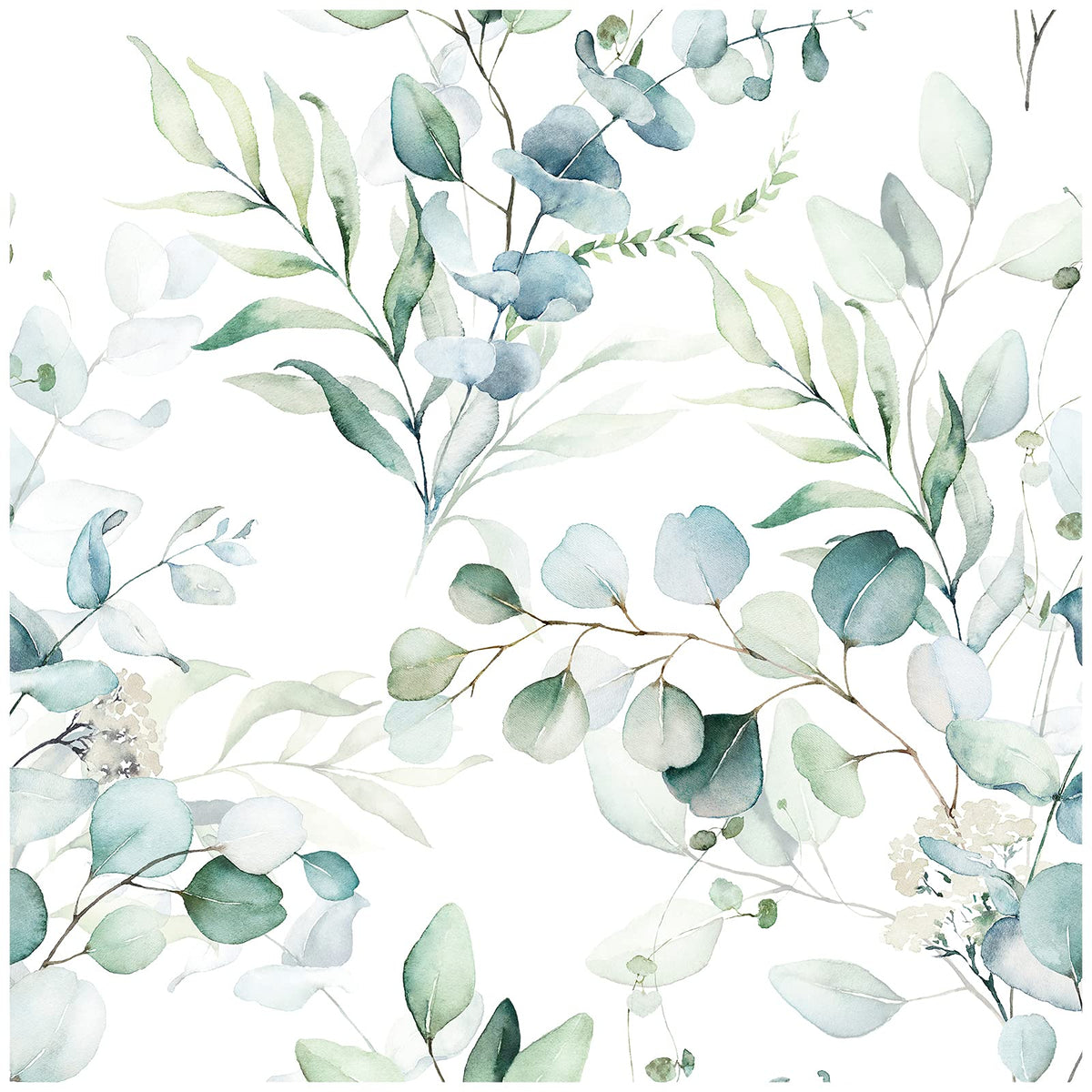 HAOKHOME Green Peel and Stick Wallpaper Botanical Leaf for Bathroom Nursery