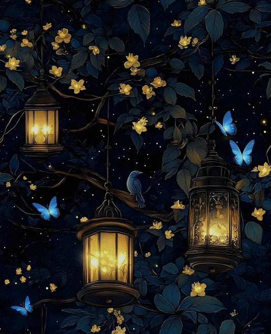 Dark Fantasy Forest Floral Peel and Stick Wallpaper 17.5" x 118"