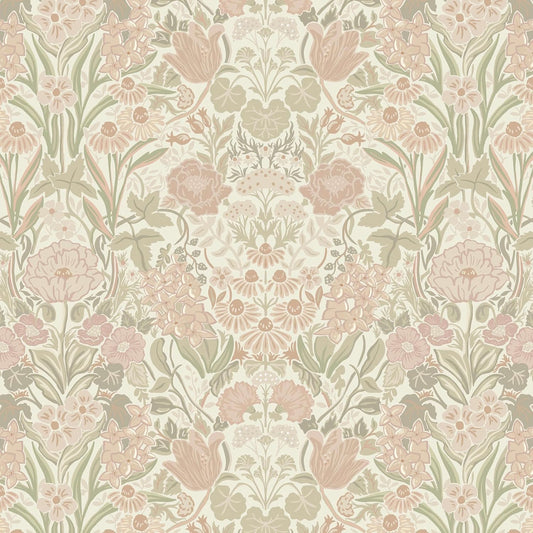 Heroad Vintage Peel and Stick Wallpaper Pink and Green Floral Contact Paper